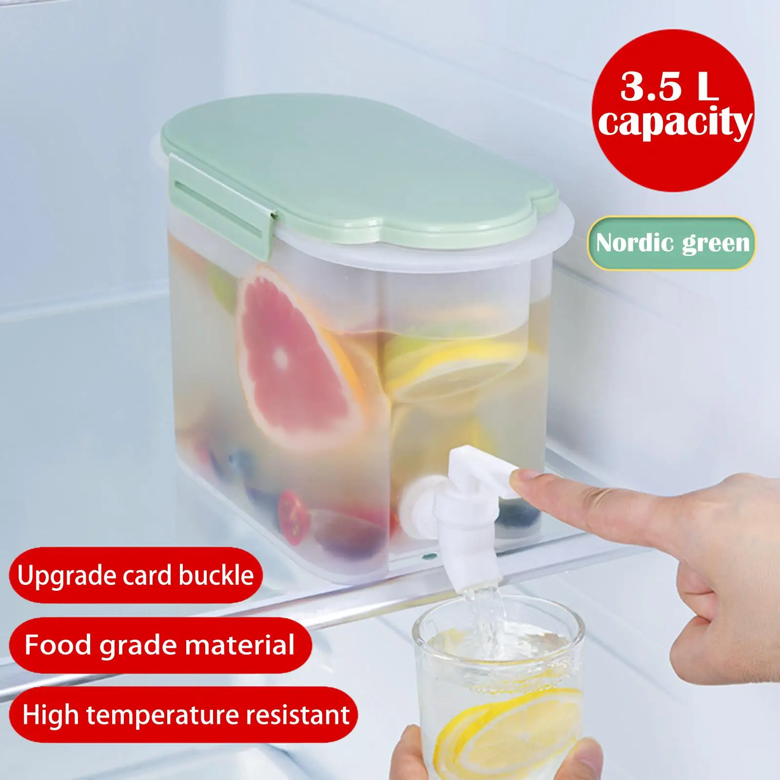 Acrylic Carafe with Lid  Water Ice Tea And Juice Beverage Fruit Jug