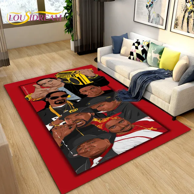 Hip Hop Art Rapper Legend Star Area Rug Large,Carpet Rug for Living Room  Bedroom Sofa Doormat Decoration,Kids Non-slip Floor Mat