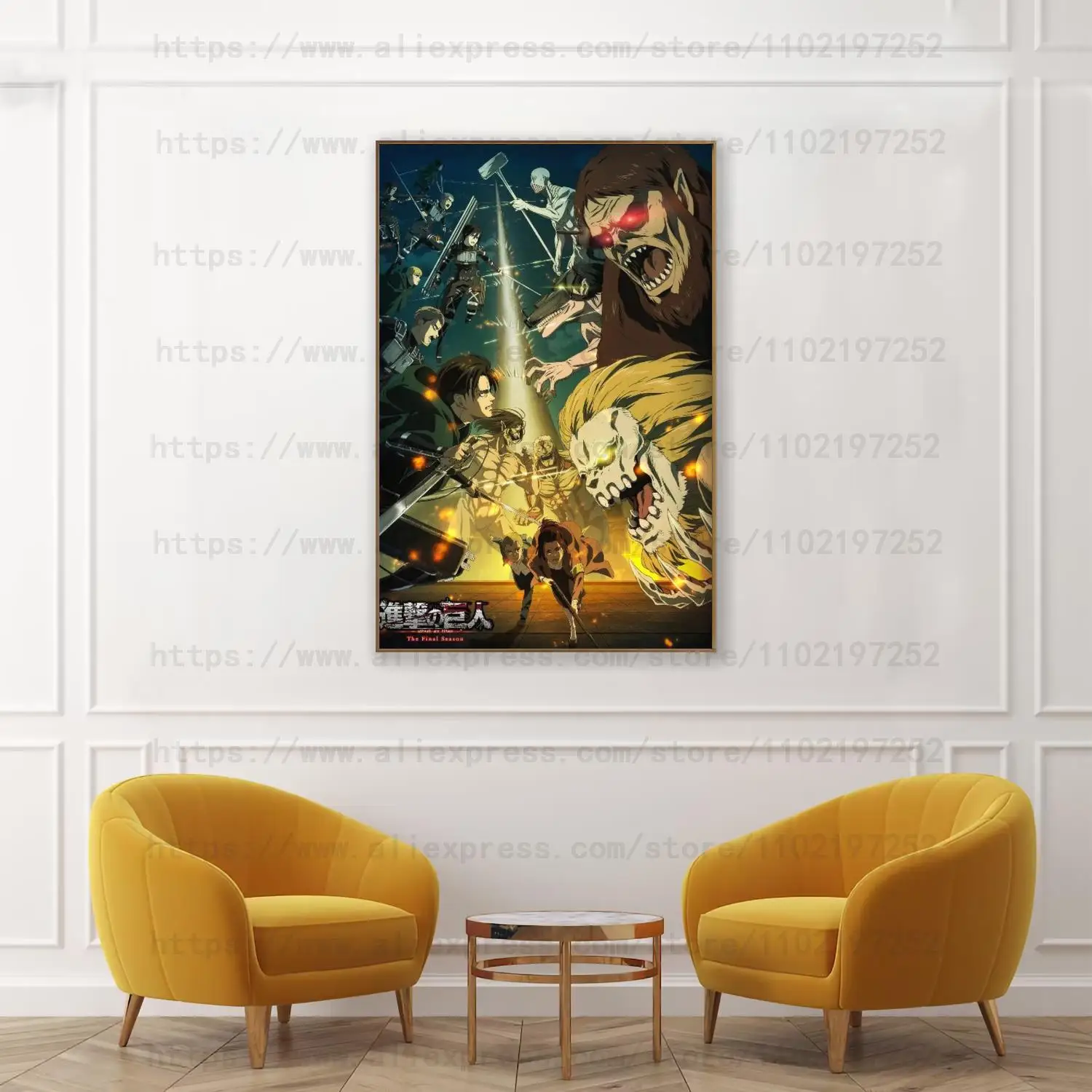 Eren Attack on Titan Anime Decorative Painting Living Room Wall Art Canvas Poster