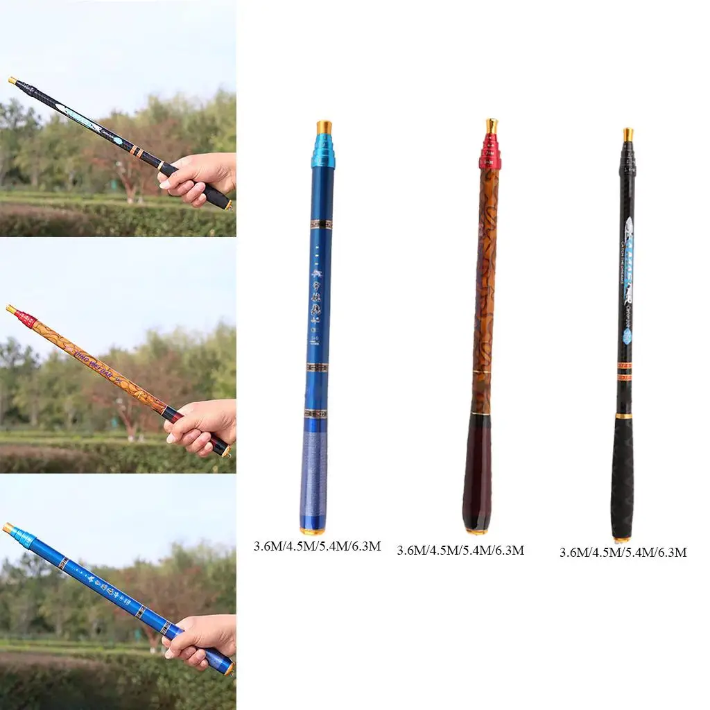 Portable  Fishing Rod Pole Travel  Fishing Poles  Fishing Equipment, 3.6m/4.5m/5.4m/6.3m