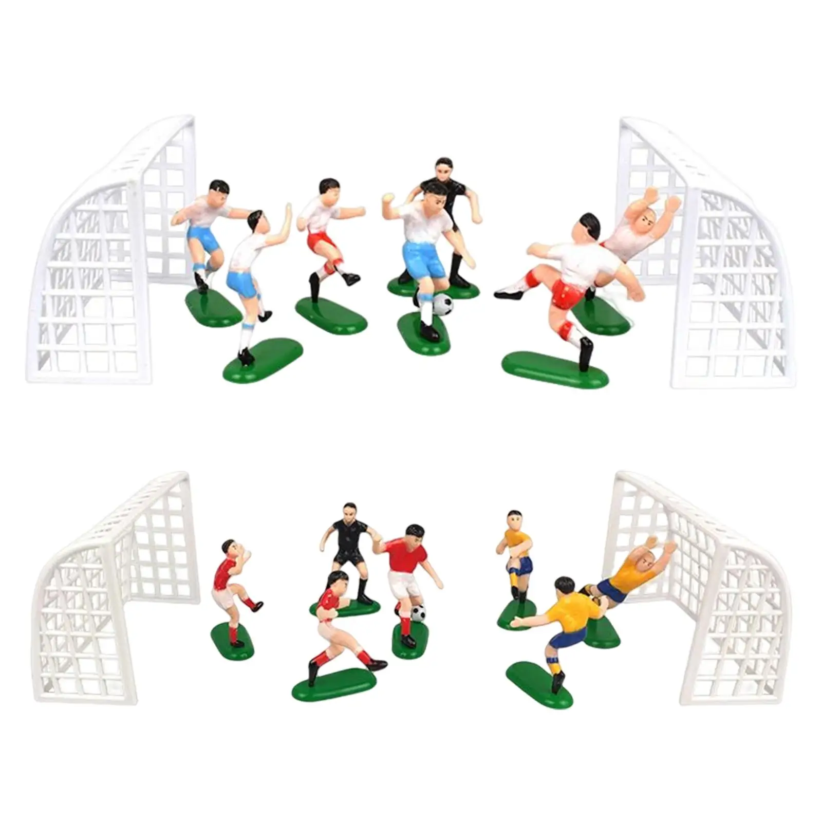 Football Cake Toppers Accessories Players Mini DIY Game Pieces Doll Toy Decor for Kids Baby Shower Football Theme Boys Baking