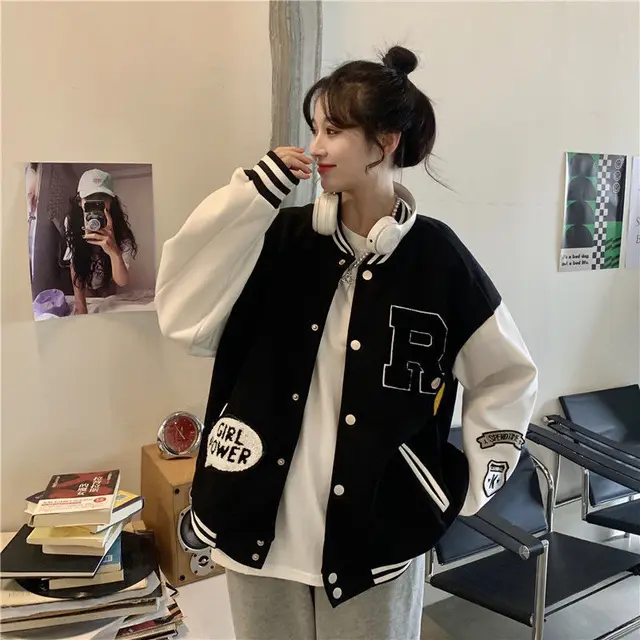 Deeptown Baseball Jacket Women Harajuku Fashion Oversized College Uniform Varsity  Jackets Female Korean Streetwear Bomber Coats - AliExpress