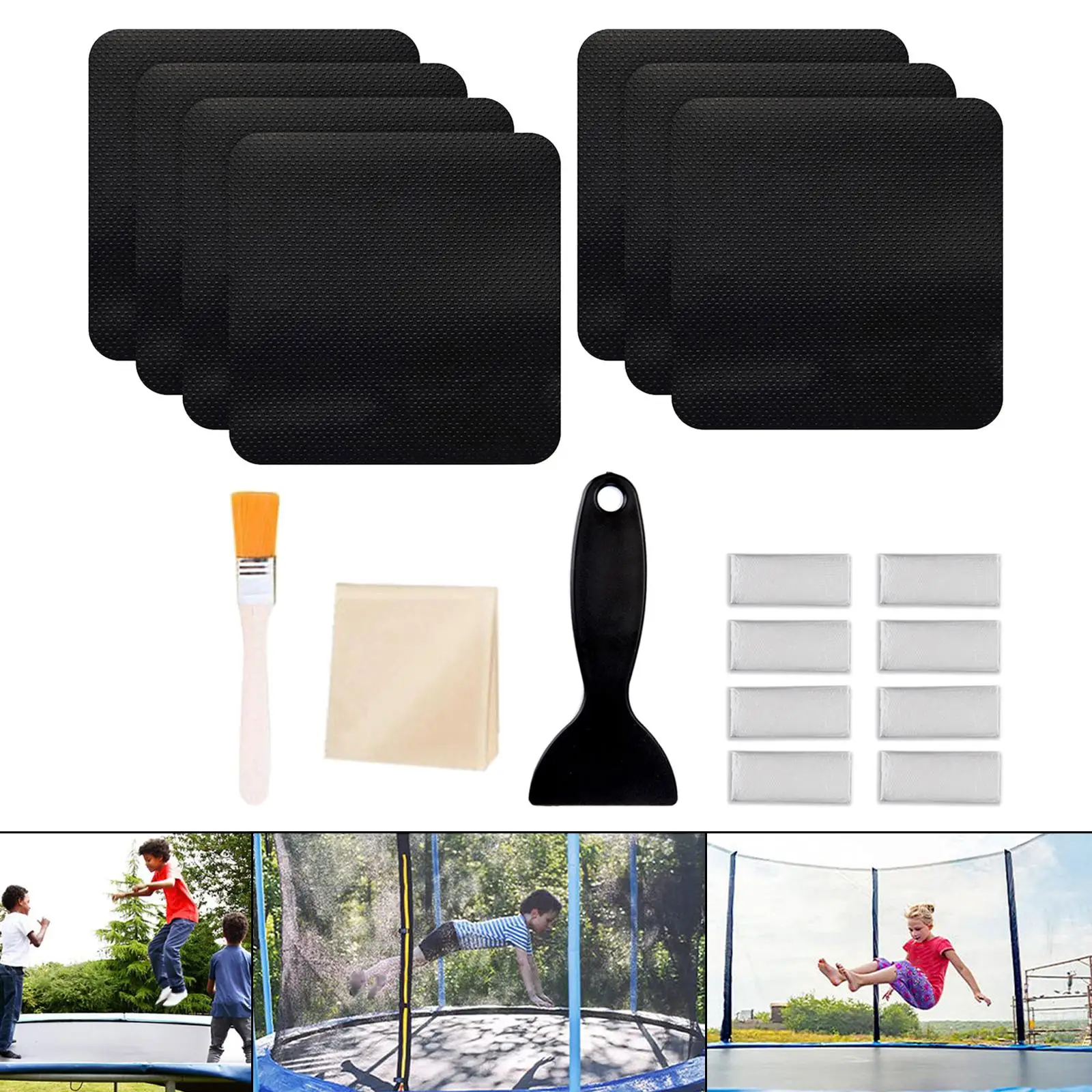 Trampoline Repair Patches 4 x 4 Sports Accessories Waterproof Fixing Pad Net Repair for Tent Trampoline Trampoline Mat Patches