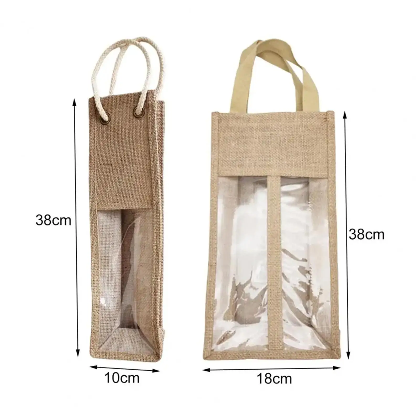 Wine Bottle Covers Handbag with Window and Handle Wine Carrier Wine Bottle Bag for Holiday Birthday Winter Wedding Table Dinner