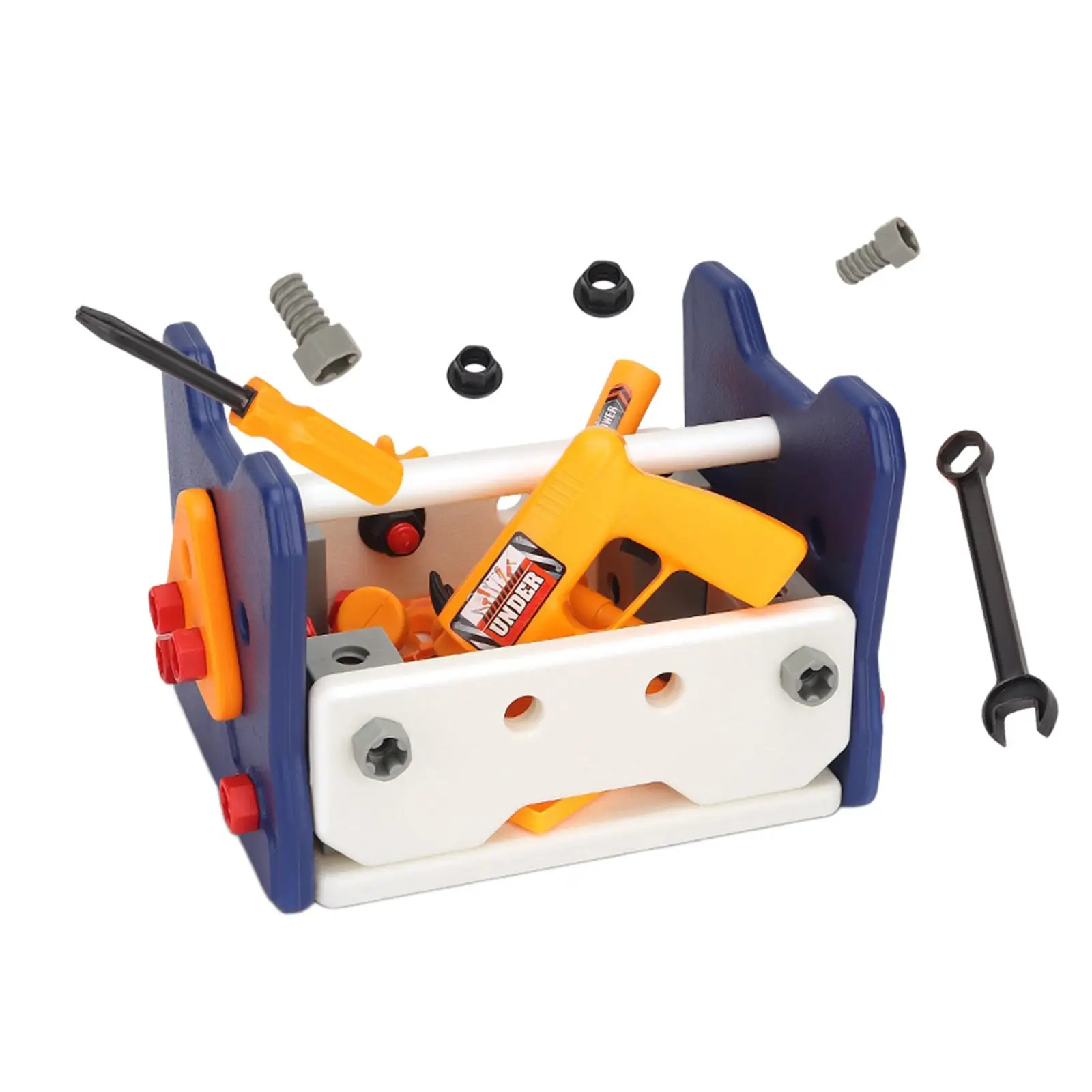 Toolbox Pretend Play Set Nut Disassembly Repair Carpenter Tool Basic Skills Montessori Toy for Preschool Kids Holiday Gifts