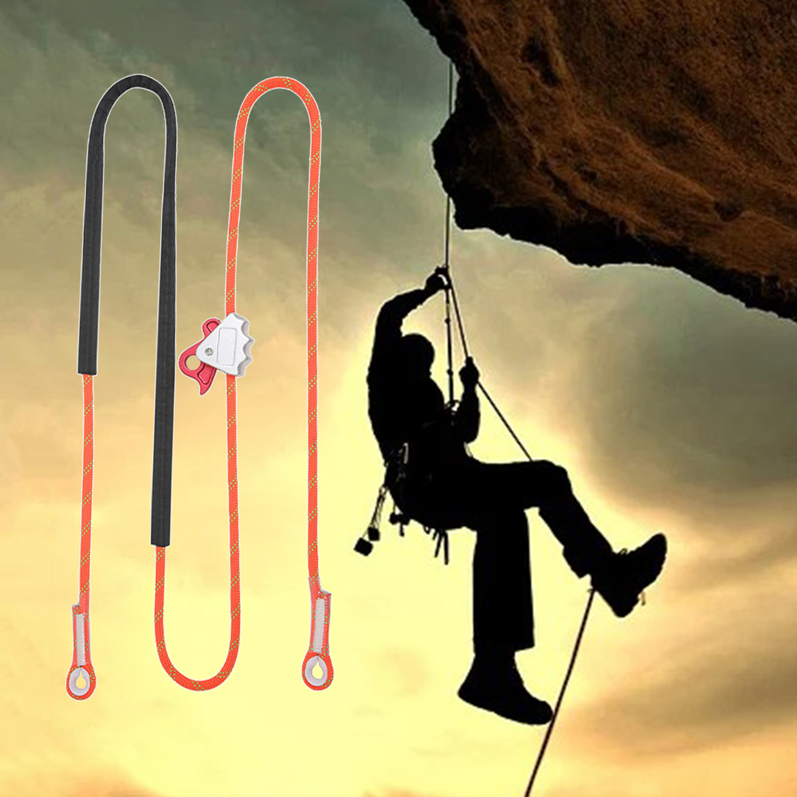 Safety Climbing Adjustable Positioning Lanyard Rope Cut Resistant Fall Protection Climbing Cord for Arborist Tree Climbers 10ft