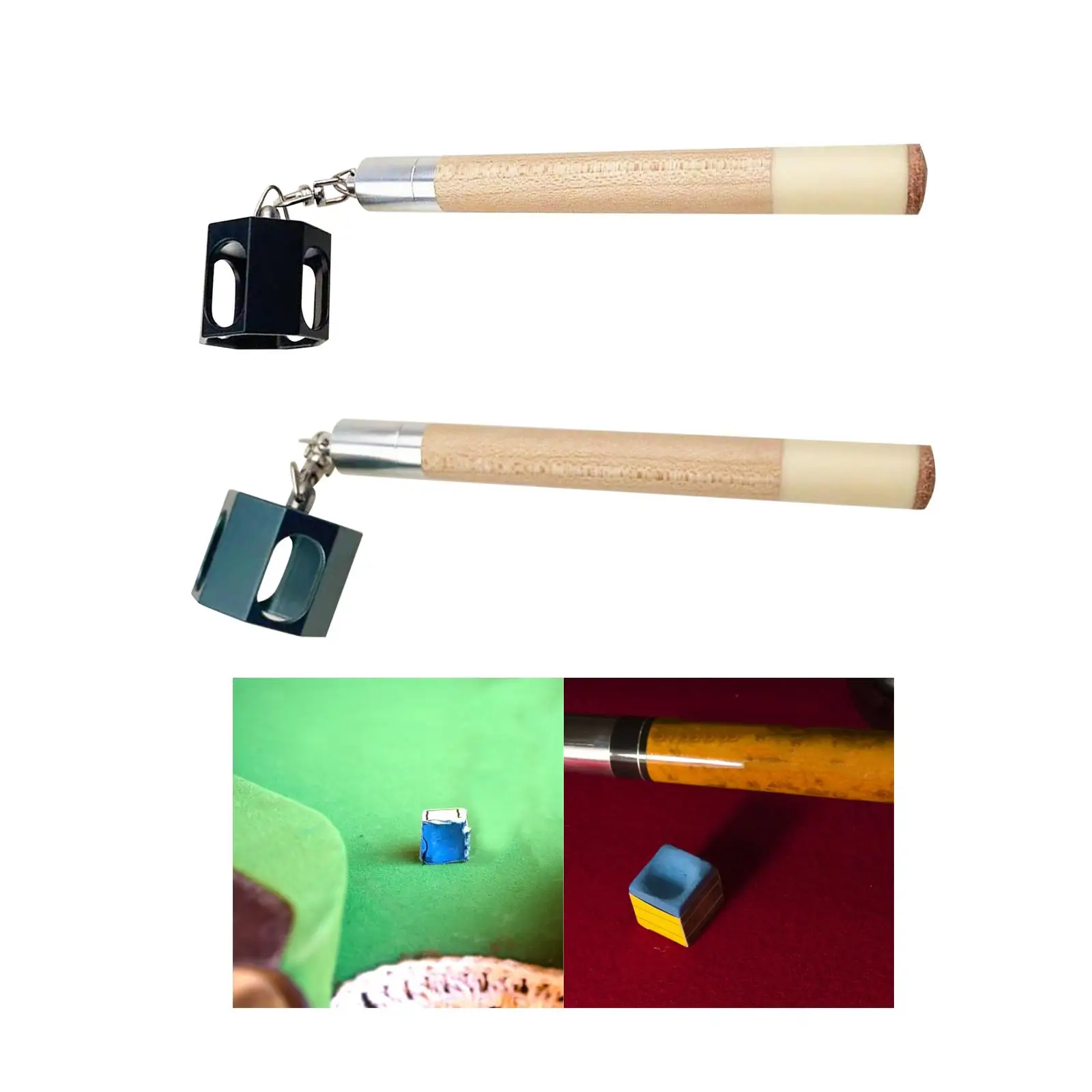 2-in-1 Portable Cue Chalk Holder Billiards Snooker Pool Cue Tip Picker Tool