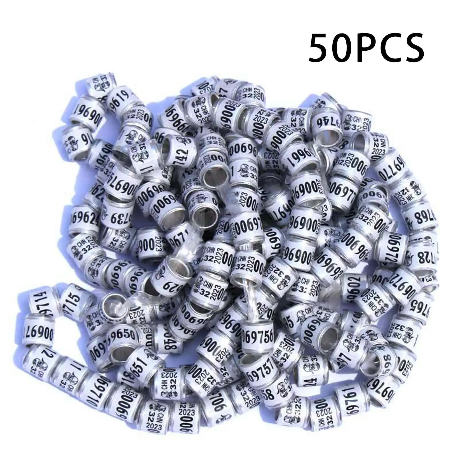 50pcs 2023 Racing  Leg Rings Bird Foot Bands for Chicken Small Poultry
