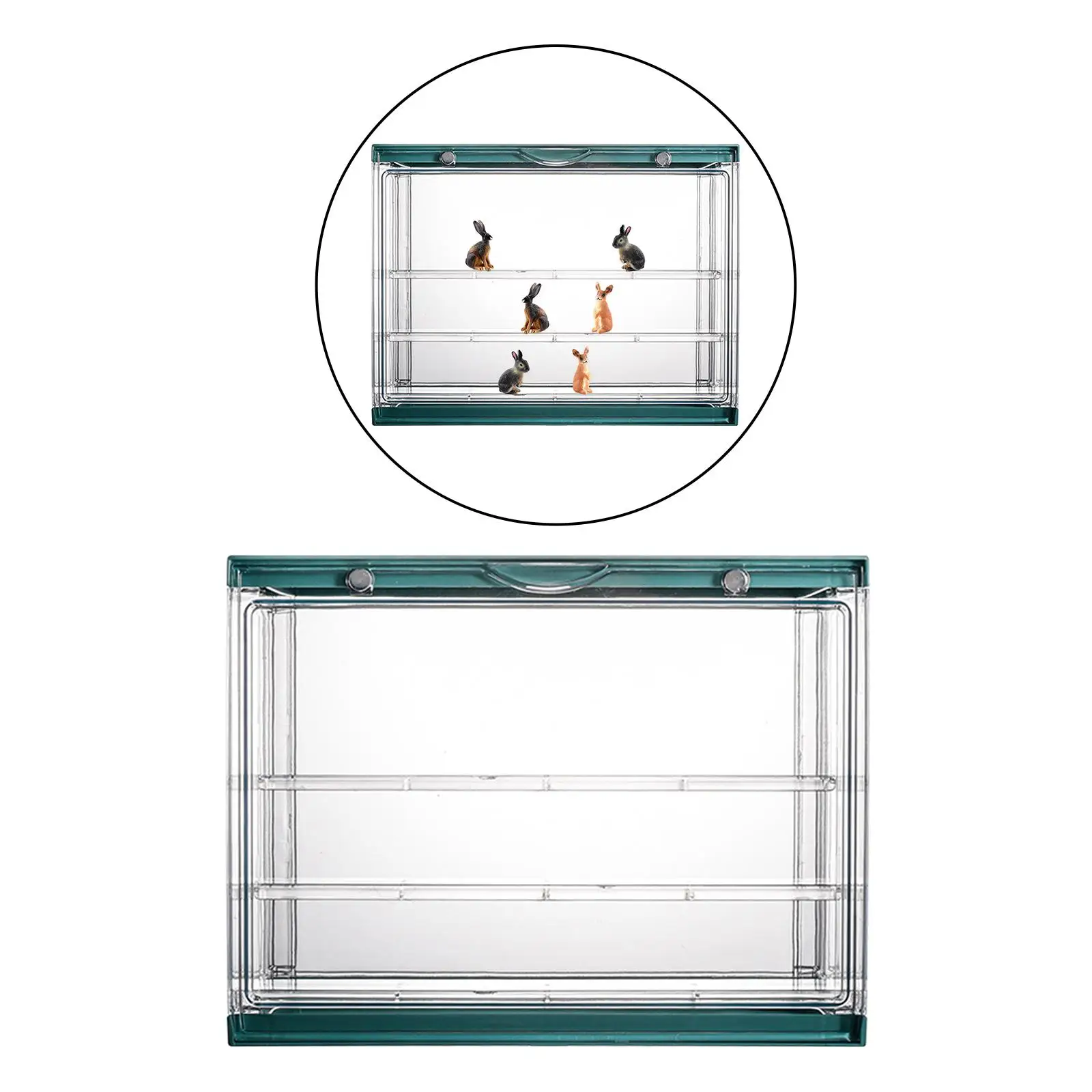 Transparent 3 Layer Display Storage Case Showcase for Mini Doll Figure Collectibles Toys Shelf Organizer