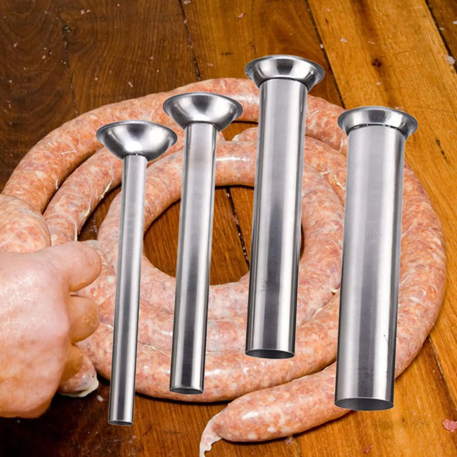 4x Sausage Stuffing Tubes Sausage Maker Kits Sausage Stuffer Funnels for Meat Grinder Food Grinder Enterprise Stuffer Lard Press
