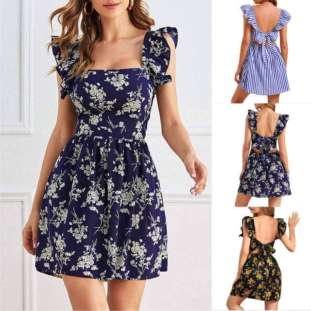 2023 Plus Size Maxi Dress Curvy Women's Flowy Ruffle Sleeves Tie Waist