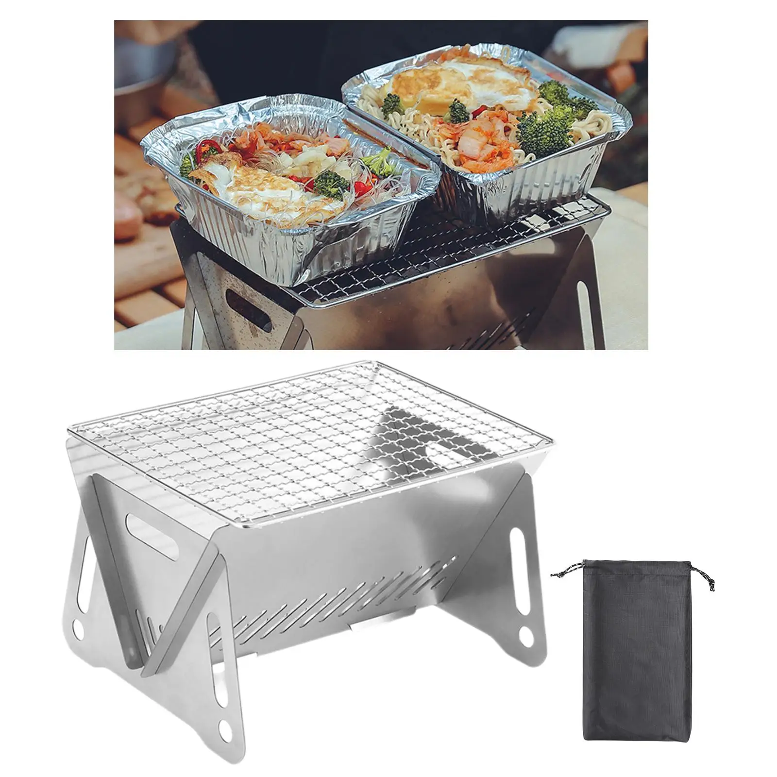 Foldable Grill Oven Stainless Steel Wood Oven Picnic Grill Accessories