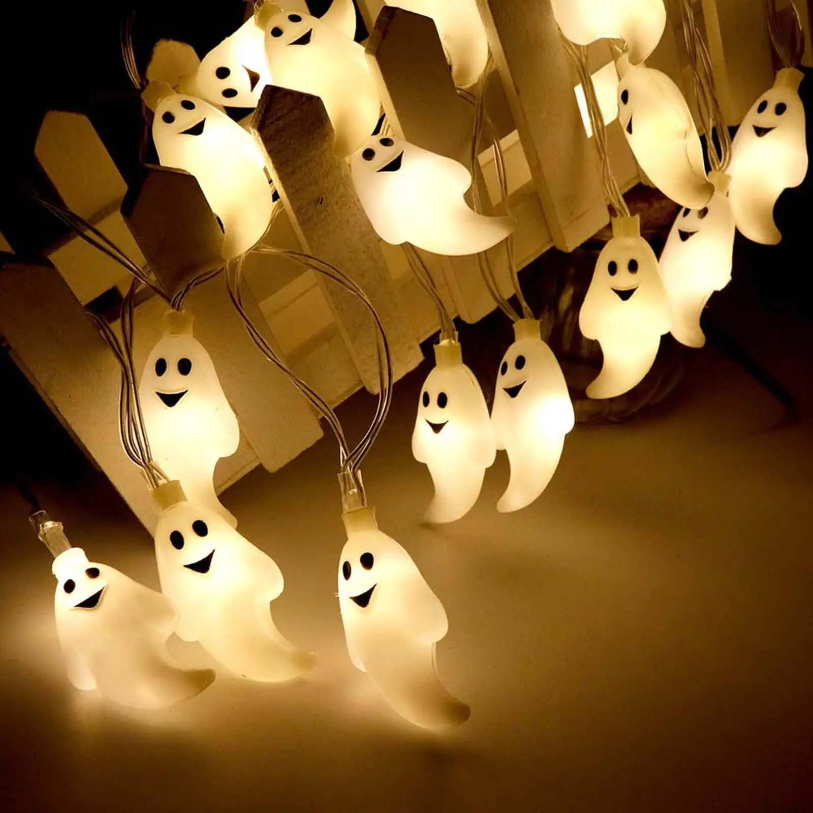 LED Halloween String Light Decoration Lantern Lamp Spooky Fairy Light for Window Haunted House Yard Festival