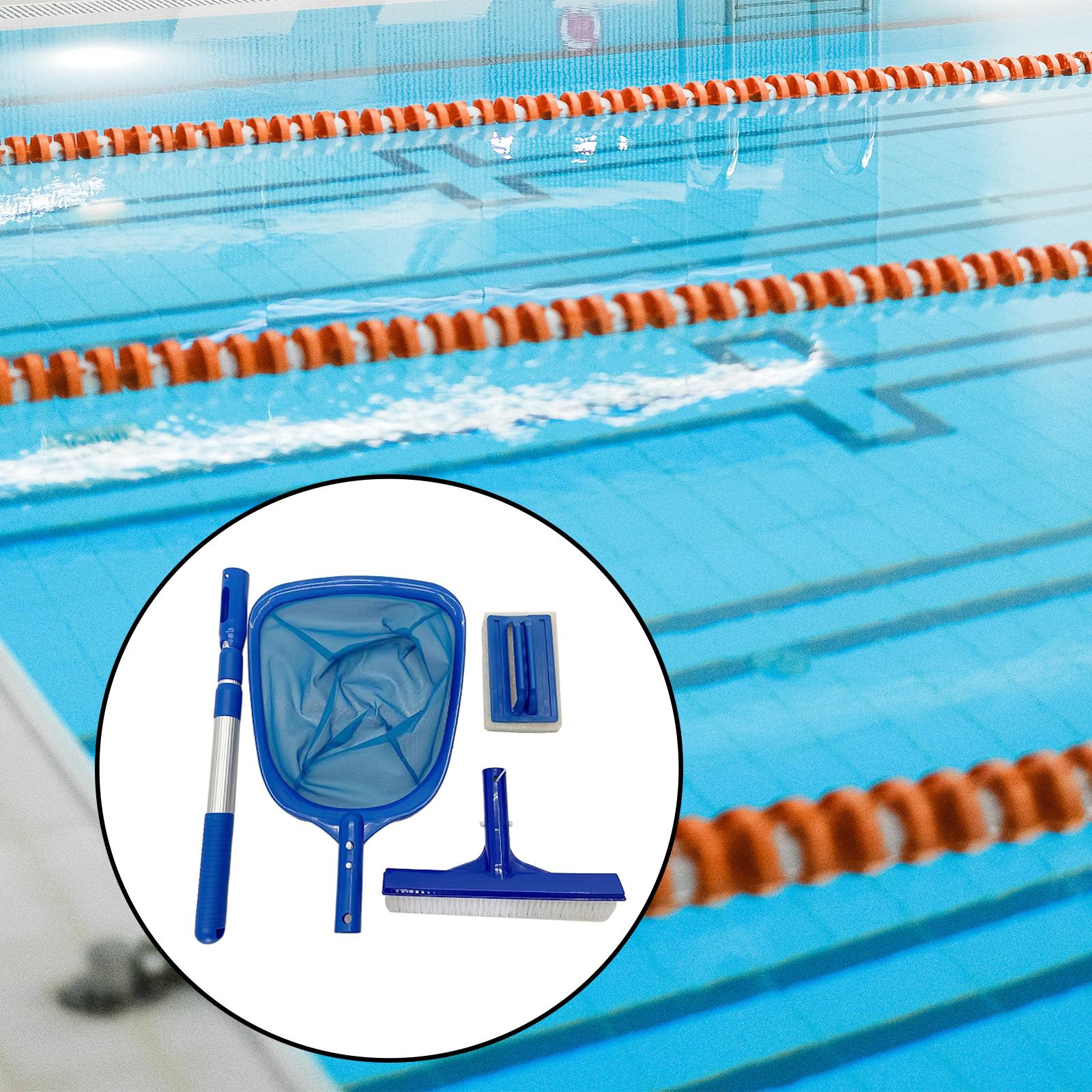 1 Set Reliable Swimming Pool Cleaning Net Telescopic Aluminum Rod Pool Net