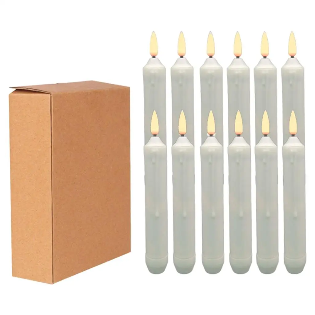 12 Pieces LED Candles LED Taper Candles Yellow Flickering for 
