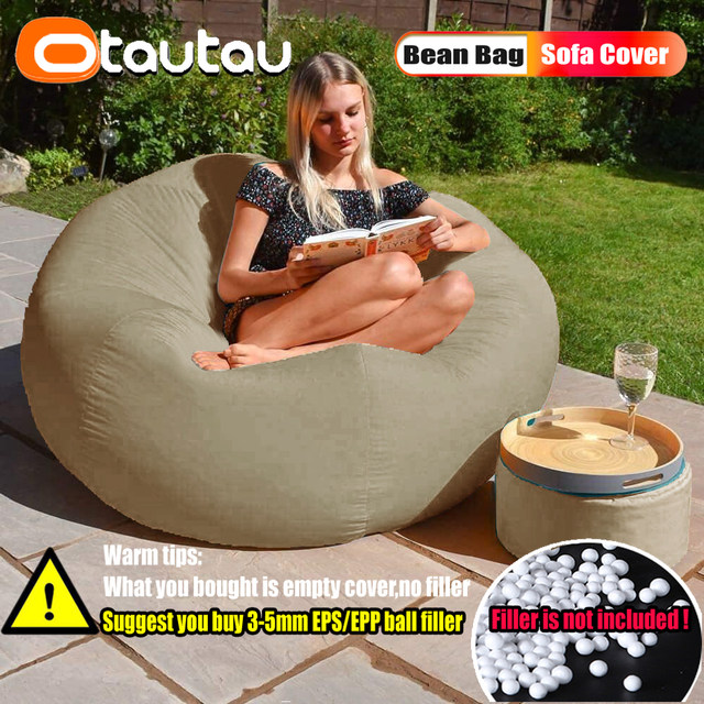 OTAUTAU Outdoor Bean Bag with Filler Garden Beach Swimming Pool