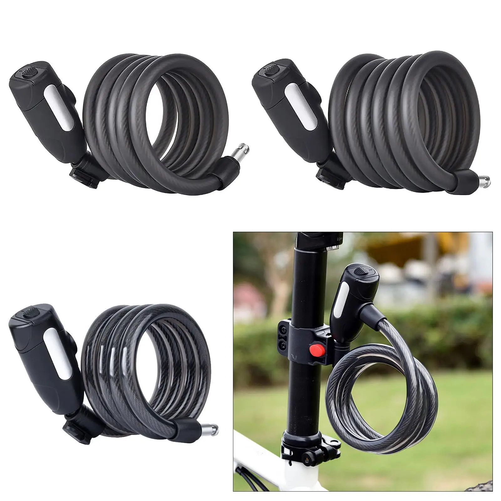 Bike Lock Anti Theft Security Bicycle Accessories Cable Lock MTB Road Bike Motorcycle Cycling Steel Safety Lock