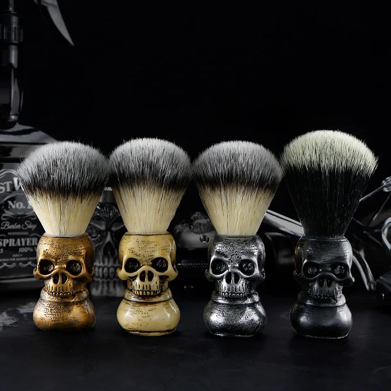 Best of Barber Shop Fashion High-end Skull Design Shaving Brush Foaming Soap Bowl Set Men's Beard Facial Cleansing Tool Shaving Tool Set Reviews & Tips - Image 6