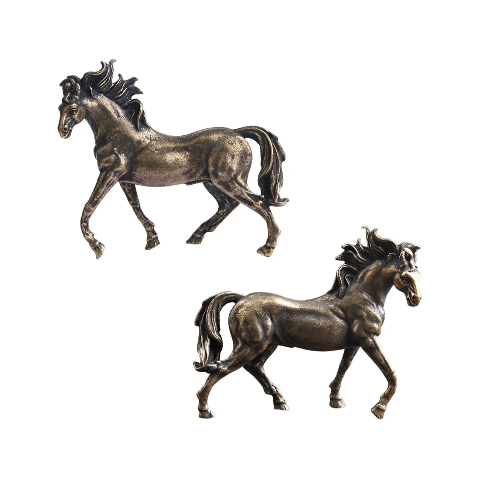Metal Figurines Animal Sculpture Desktop Decorating Horse Statues for Bedroom Sill