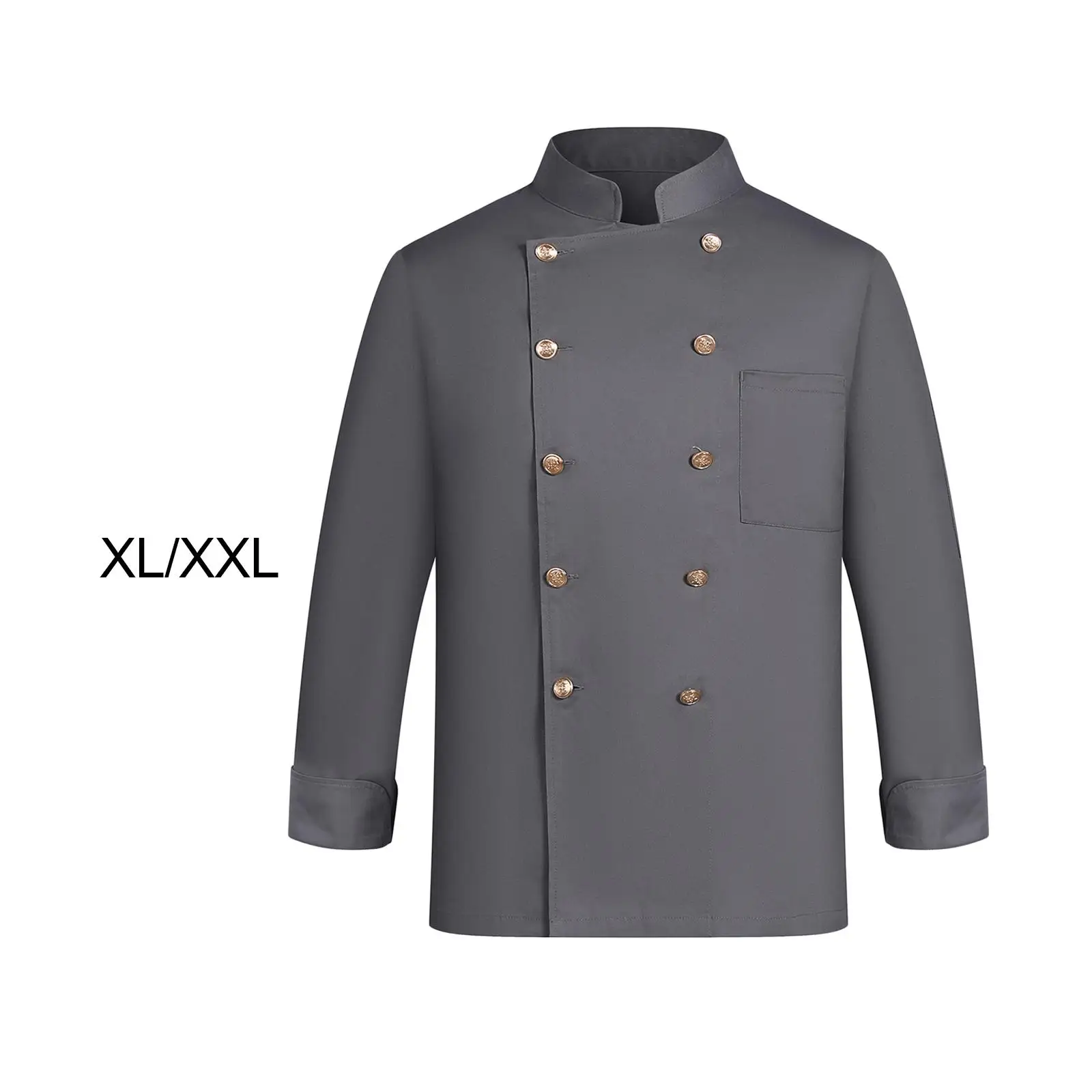 Chef Jacket Men Wear Resistant Chef Coat for Restaurant Food Industry Buffet