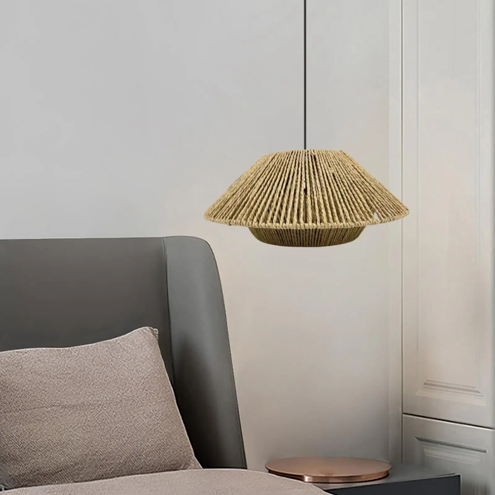 Handwoven Rope Lampshade Reading Light Lanterns Ceiling Light Fixture Cover Pendant Lamp Shades for Kitchen Island Dining Room