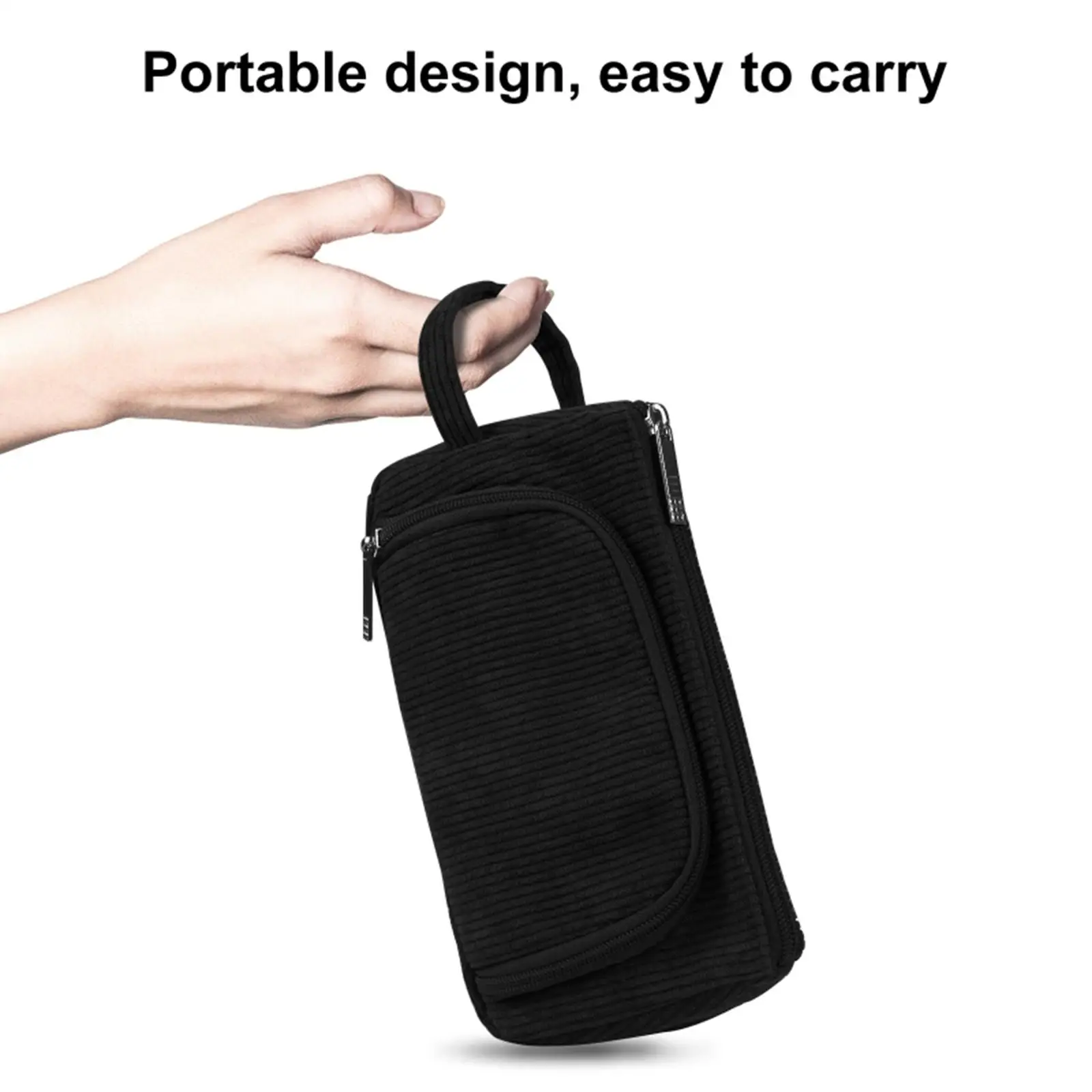 Corduroy Cosmetic Organizer Portable Makeup Pouch Practical for Outdoor Activity