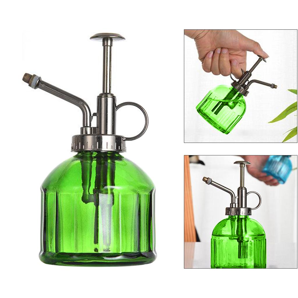 Transparent Glass Watering Spray Bottle,Plant Mister with Plastic Top Pump
