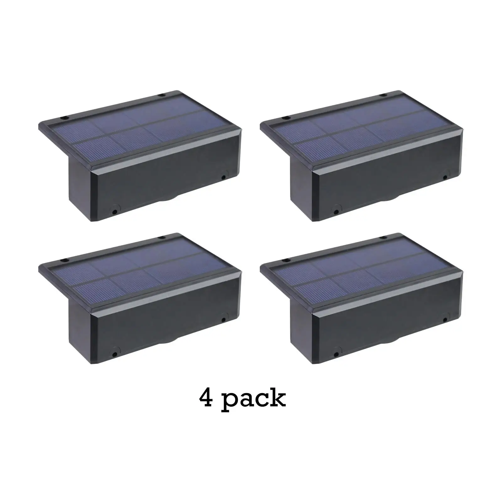 4Pcs Solar Fence Lights IP65 Waterproof Step Lights for Porch Pathway Garden