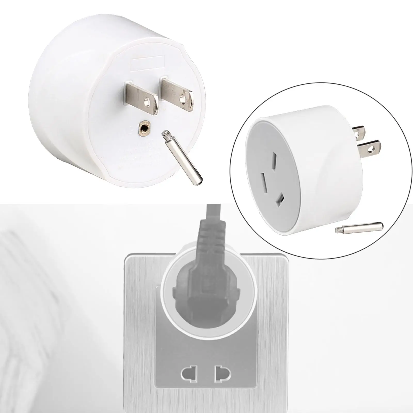 3 Prong to 2 Prong Adapter Outlet Charger 3-2 Prong Grounding Outlet Converter