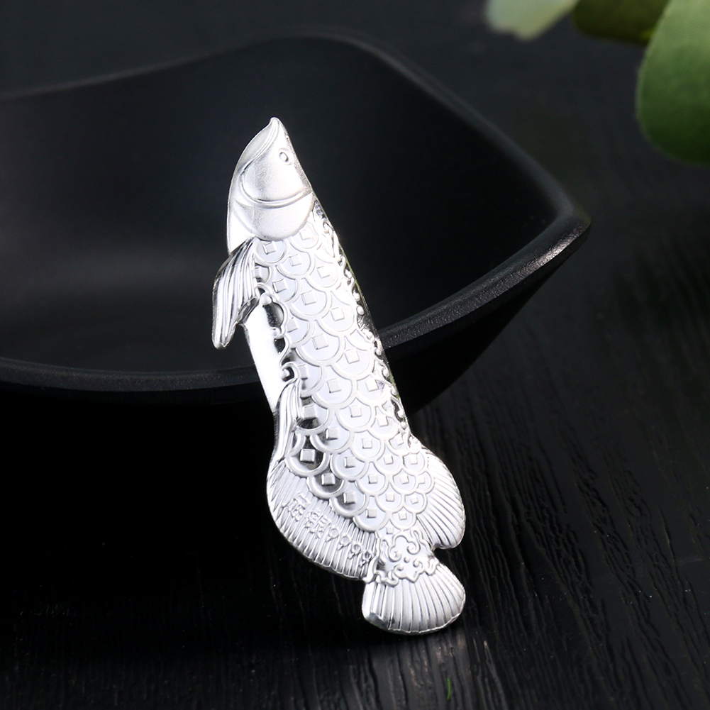 3D Koi Tee Pet Knöchernen Zunge Arowana 9999 Silber Blatt Alten Tee Gekocht Ornamente Ionisation Sterilisation Display 2 gramm mit box – Detail 4