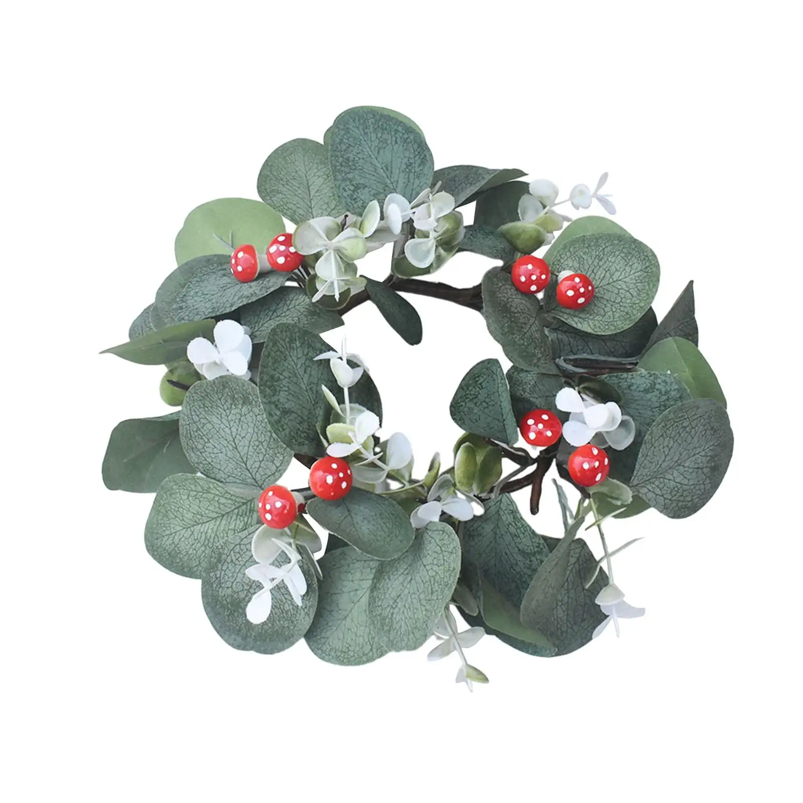 Eucalyptus Leaves Wreath Artificial Floral Candle Rings for Anniversary Gift