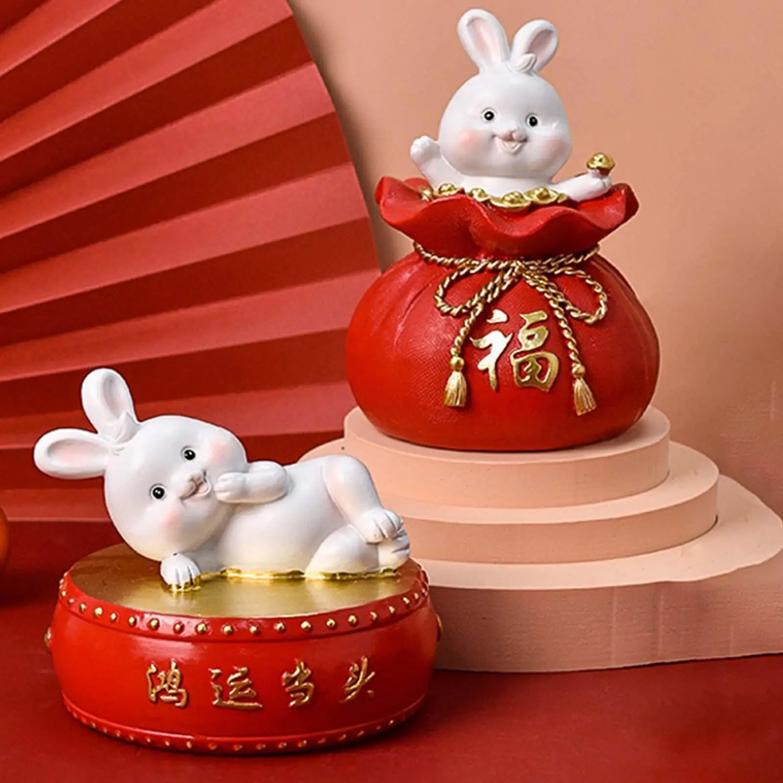 Lucky Statue Money Box Figurines Piggy Bank Storage Case for Bedroom