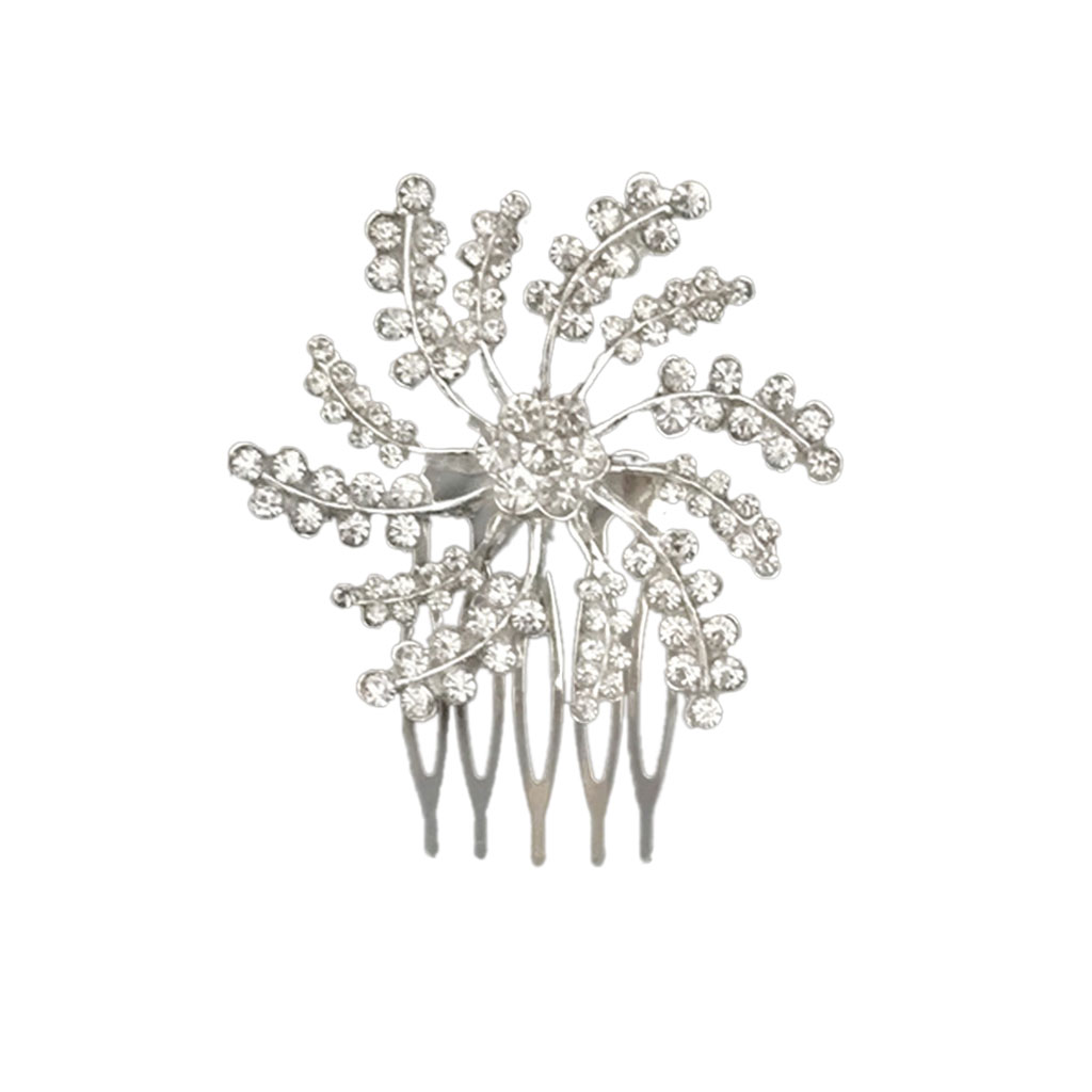 Diamante Bridal Wedding Prom Crystal Flower Hair Slide Comb Clip