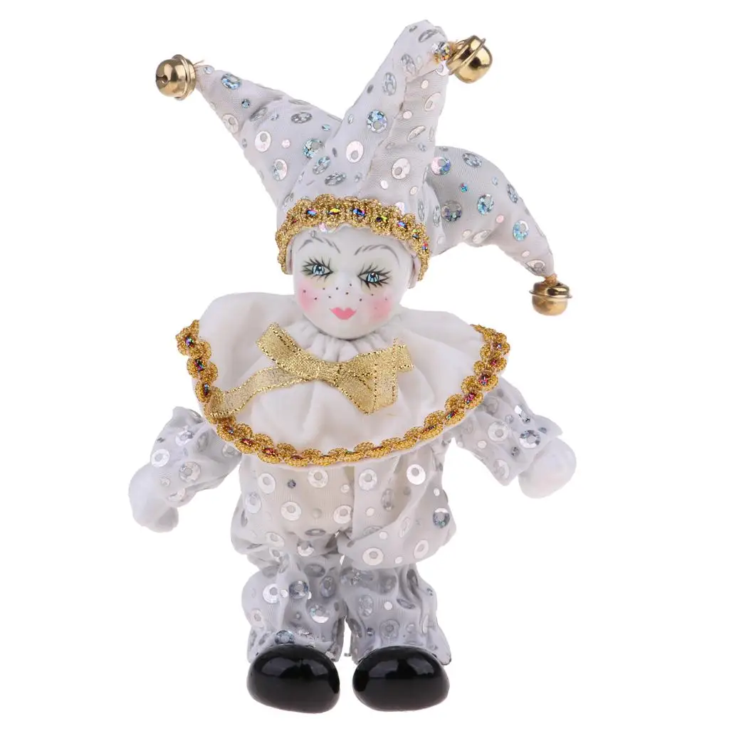  Porcelain Doll Standing  Dolls Clown Doll Toys Ornament White