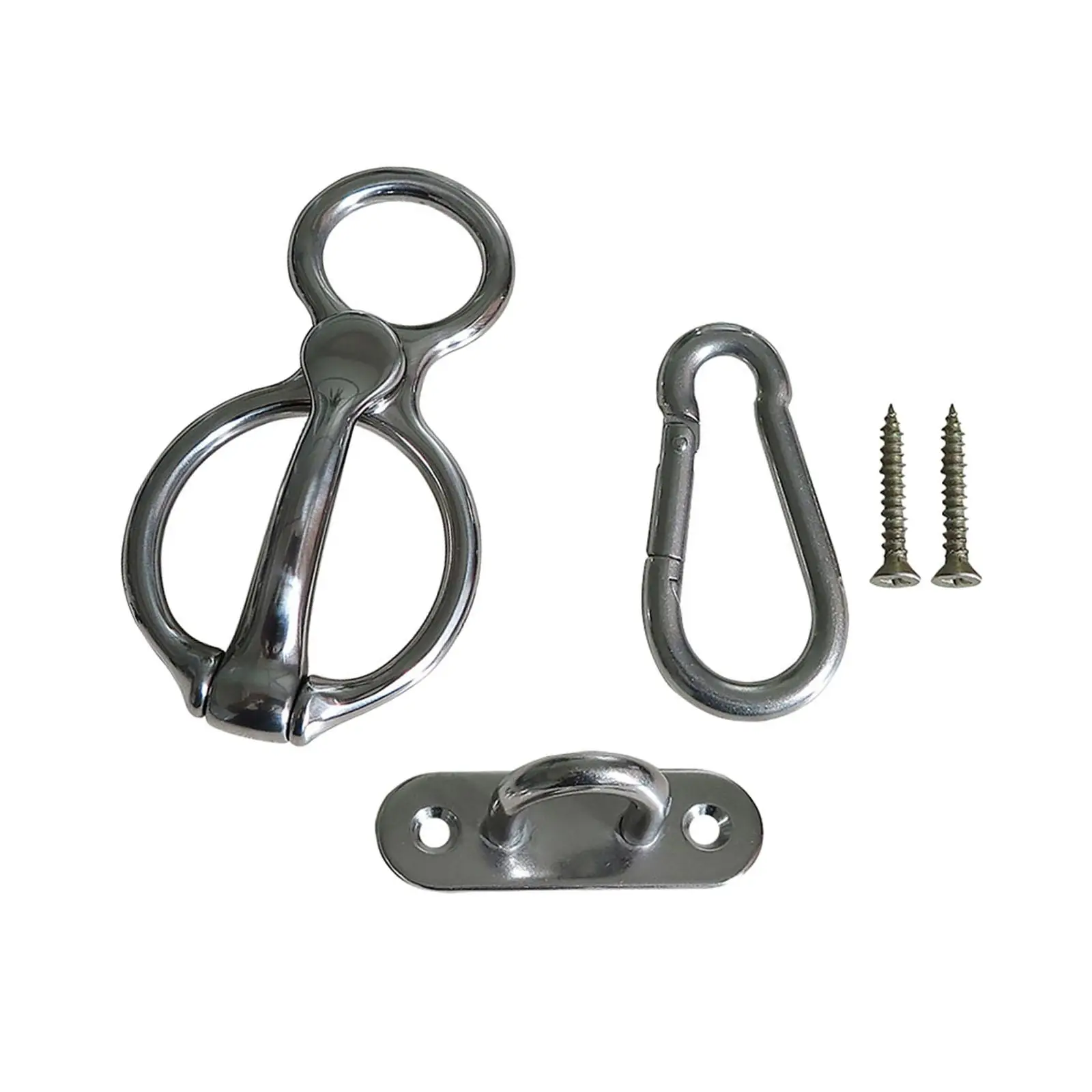 Horse Tie Ring Stainless Steel Fasteners with Eye Bolt Quick Snap Outdoor Sports Equestrian Livestock Tie Off Accessories