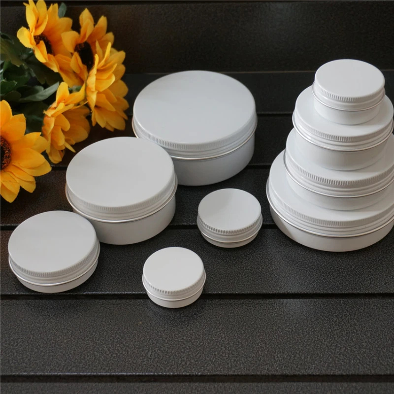 Best of 10 / 15 / 20 / 30 / 50 / 60 / 80 / 100 / 150g White Empty Round Aluminum Box Metal Tin Cans Cosmetic Cream DIY Refillable Jar Tea Aluminum Pot Reviews & Tips