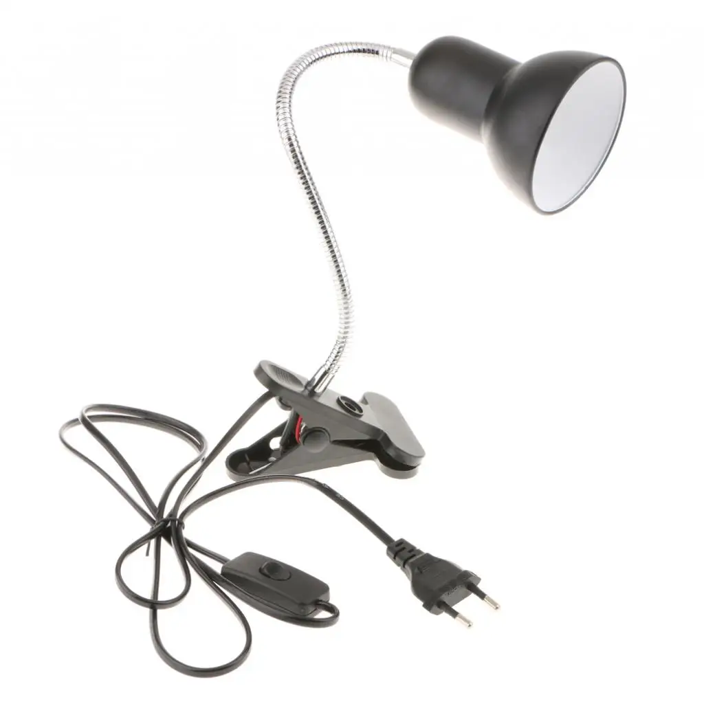 Flexible Reptile Lamp Holder E27 Light Bulb Clip Table Lamp Holder EU Plug