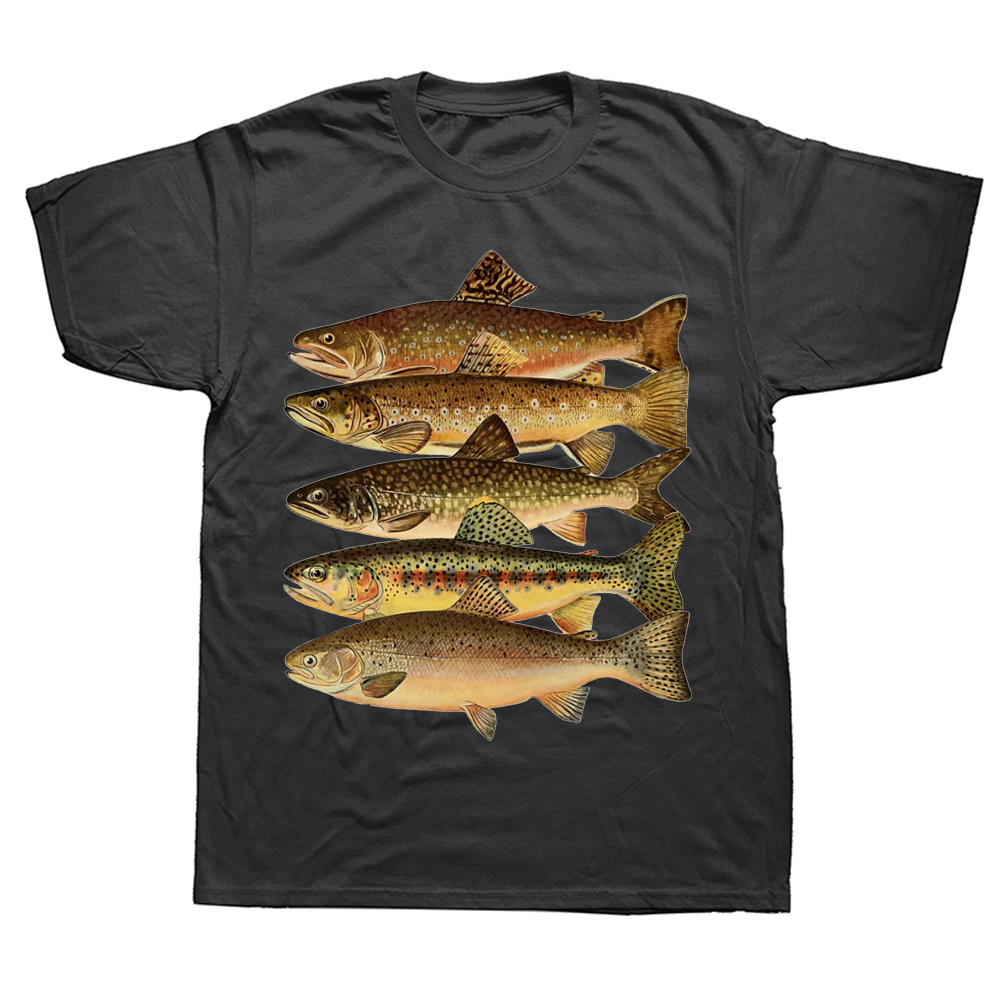 Lustige Arten von Forellen zum Fliegenfischen, T-Shirt, Sommer-Grafik, Baumwolle, Streetwear, kurzärmelig, Geburtstagsgeschenke, T-Shirt, Herrenbekleidung – Detail 2