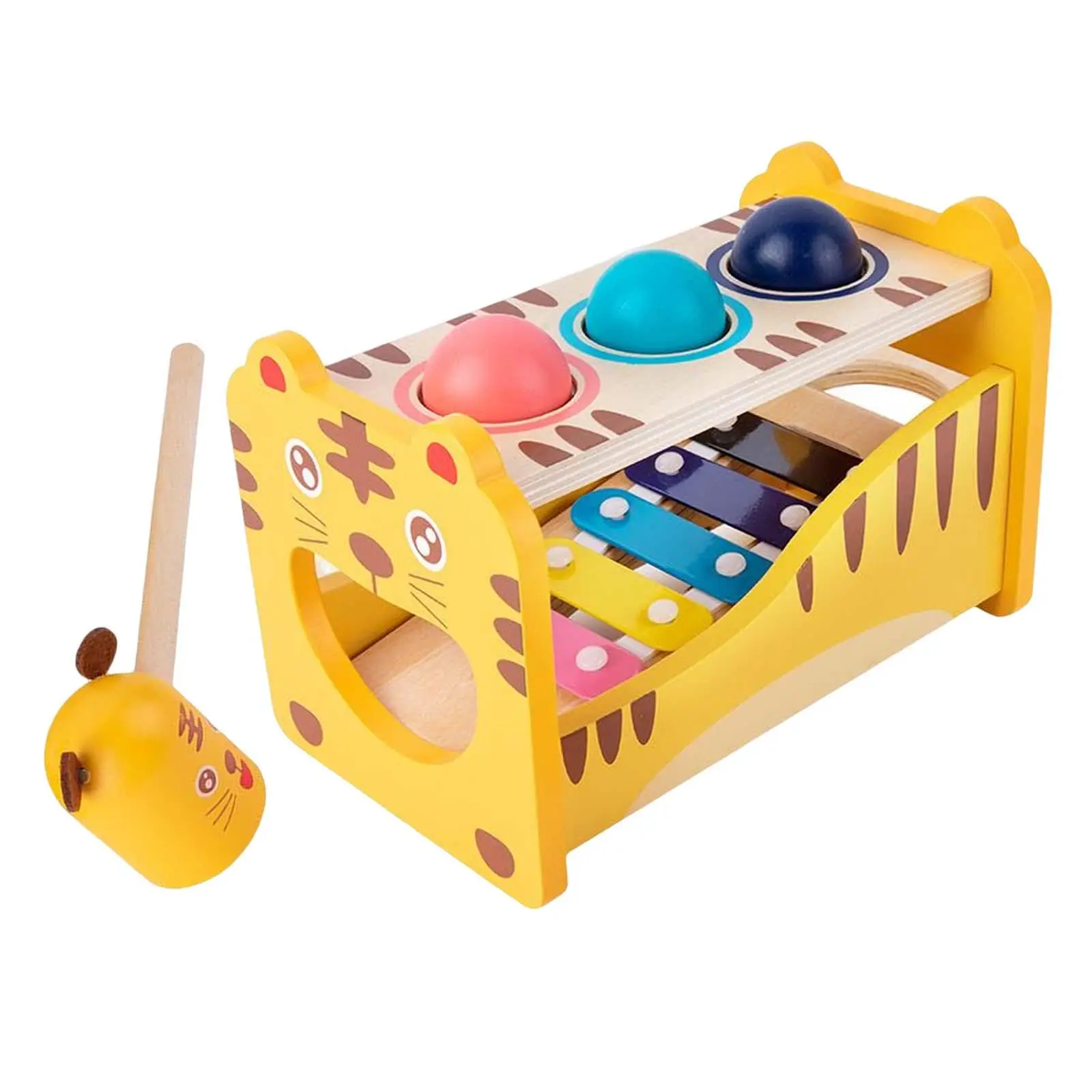 Multifunctional Wooden Musical Pounding toys color Recognition for Girl