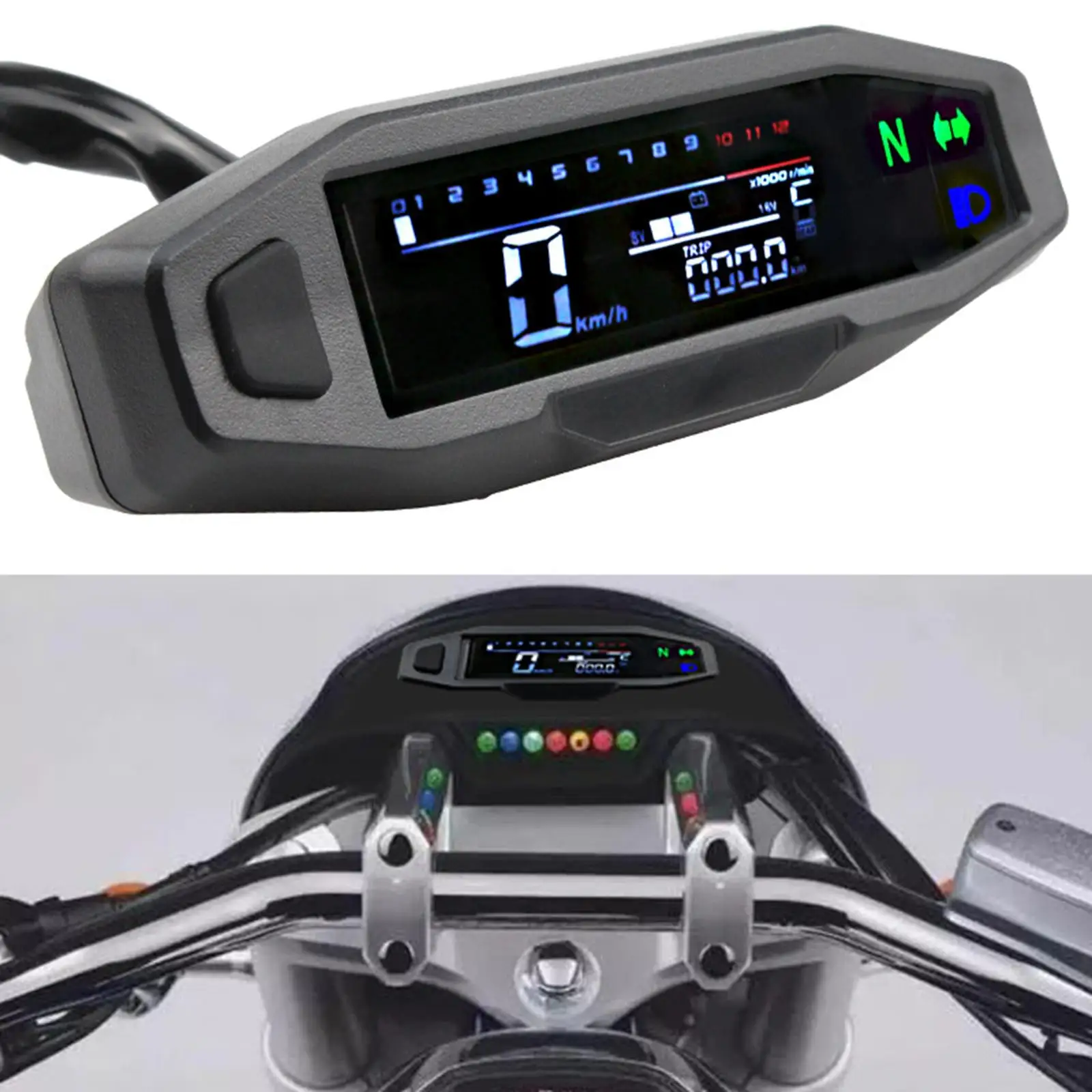 Universal Motorcycle    12000 RPM 199 Kph  Motorcycles Refit Water Temperature  