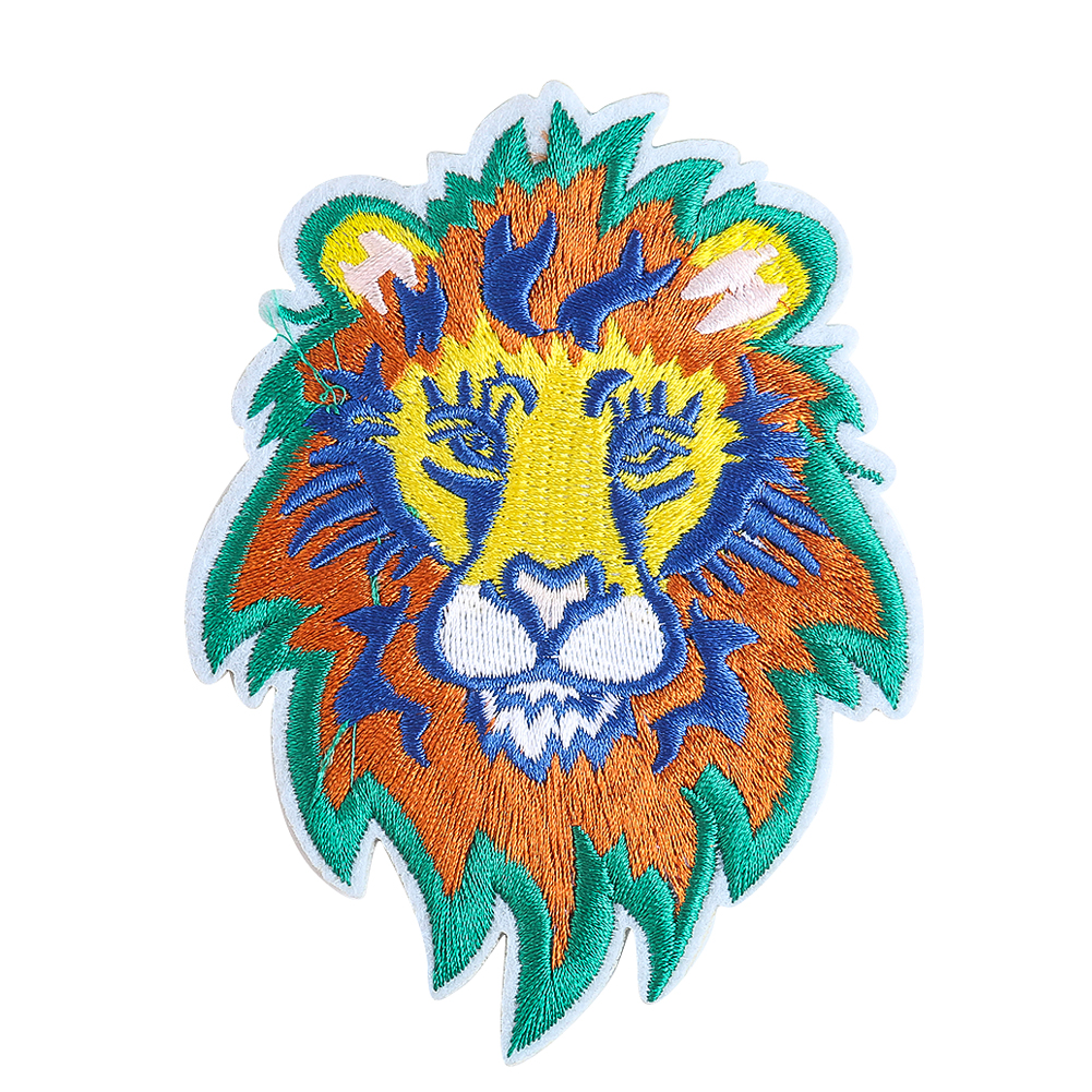 Rinbow King LionAnimal Stickerei Hot Melt Kleber Eisen auf Patches Jeans Nähen Stoff DIY Applikation Patchwork Wild LIFE im Freien – Detail 2