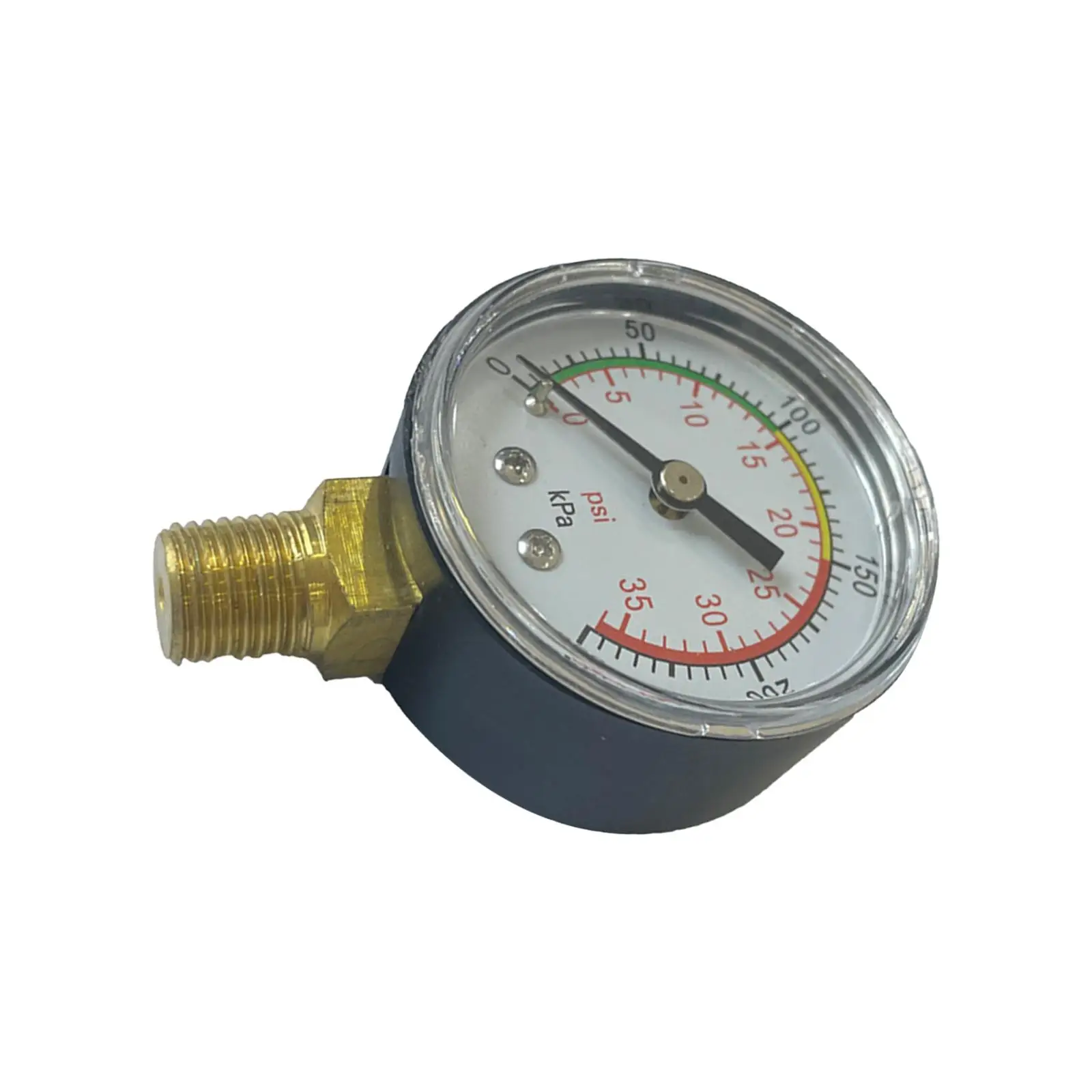 Dual Scale Pressure Gauge Portable Bottom Mount Aquarium Strainers Pressure Gauge Range 0~35 PSI for Pools Aquariums Spas Parts