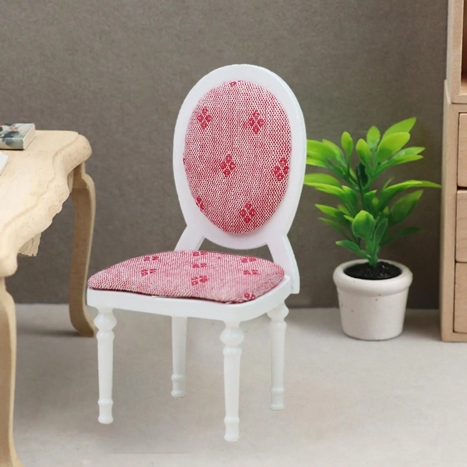 Mini Dollhouse Chair Furniture Kitchen Home Bedroom 1:12 Ornaments Scenery Supplies