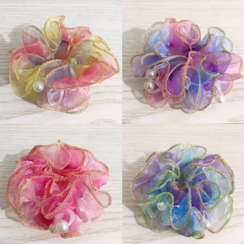 Kleines Mädchen Kopfschmuck Blumen performance für Brötchen Haarschnitt Gummiband Prinzessin elastische Haar bänder Kinder Haarschmuck – Detail 3
