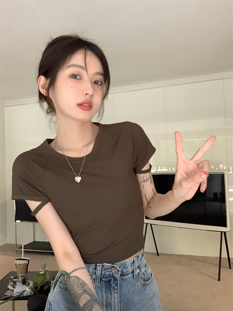 Short Sleeve T-shirts Women Crop Tops Solid Sexy Sweet Simple Cool  Streetwear Holiday College Girlish Loose Casual Ulzzang Mujer - T-shirts -  AliExpress