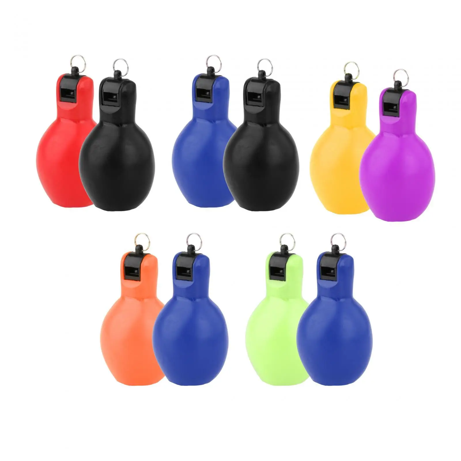 2Pcs Hand Squeeze Whistles Portable Loud Sound Soft PVC Trainer Whistle for