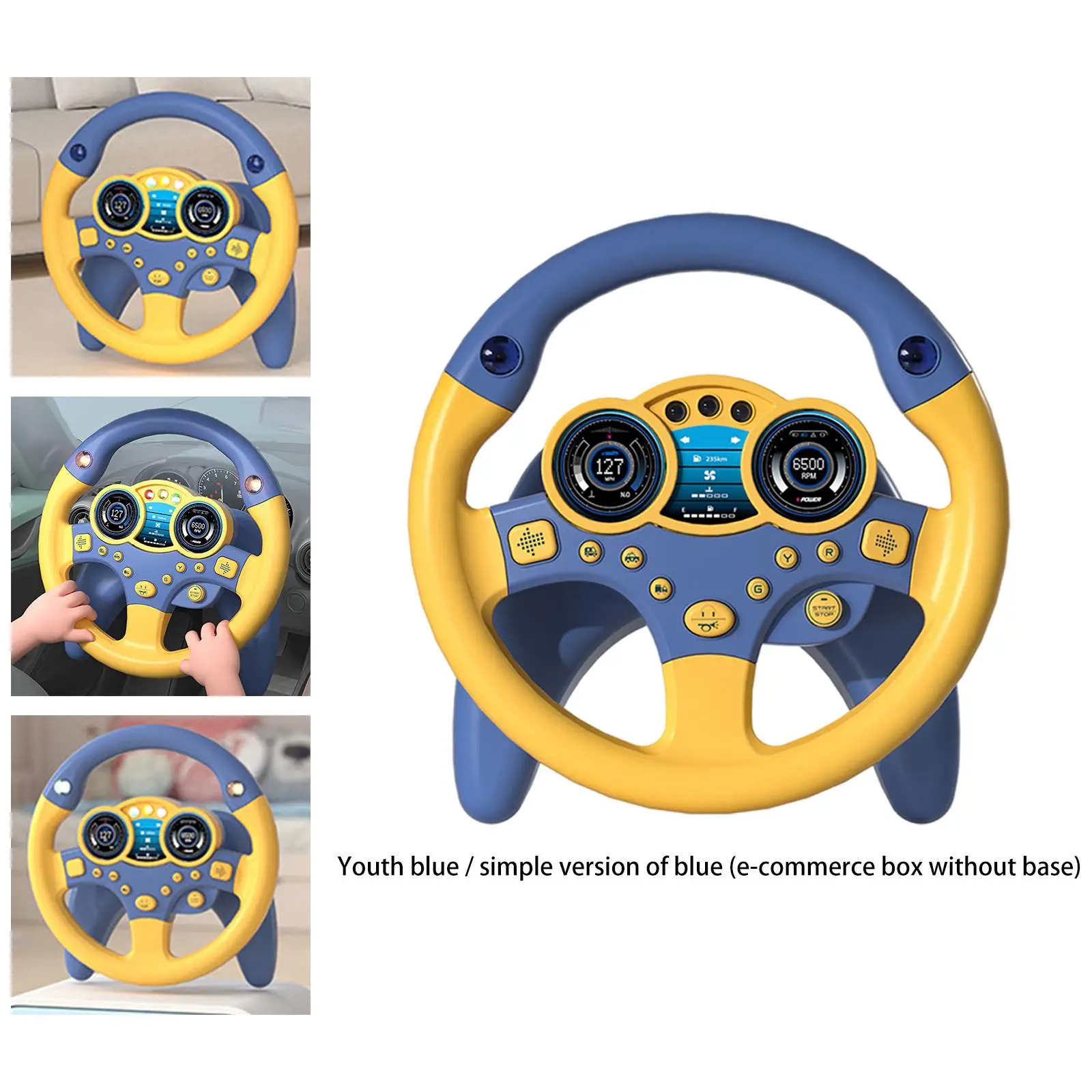 Simulated Steering Wheel, Interactive Driving W/Light Music Traffic Knowledge Electric Early Education Funny Driving Controller