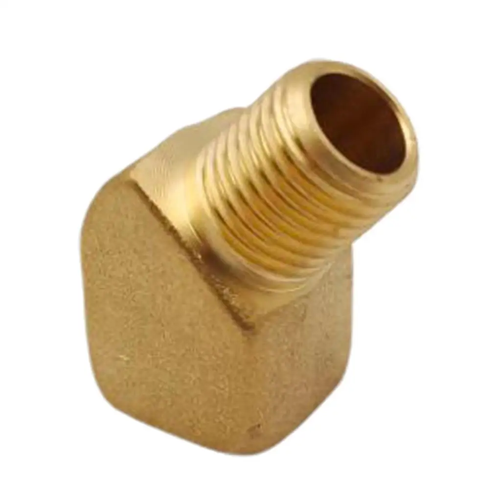 2X Solid Brass Street Pipe 45 Degree Elbow 1/4`` Male Female NPT Fuel Water