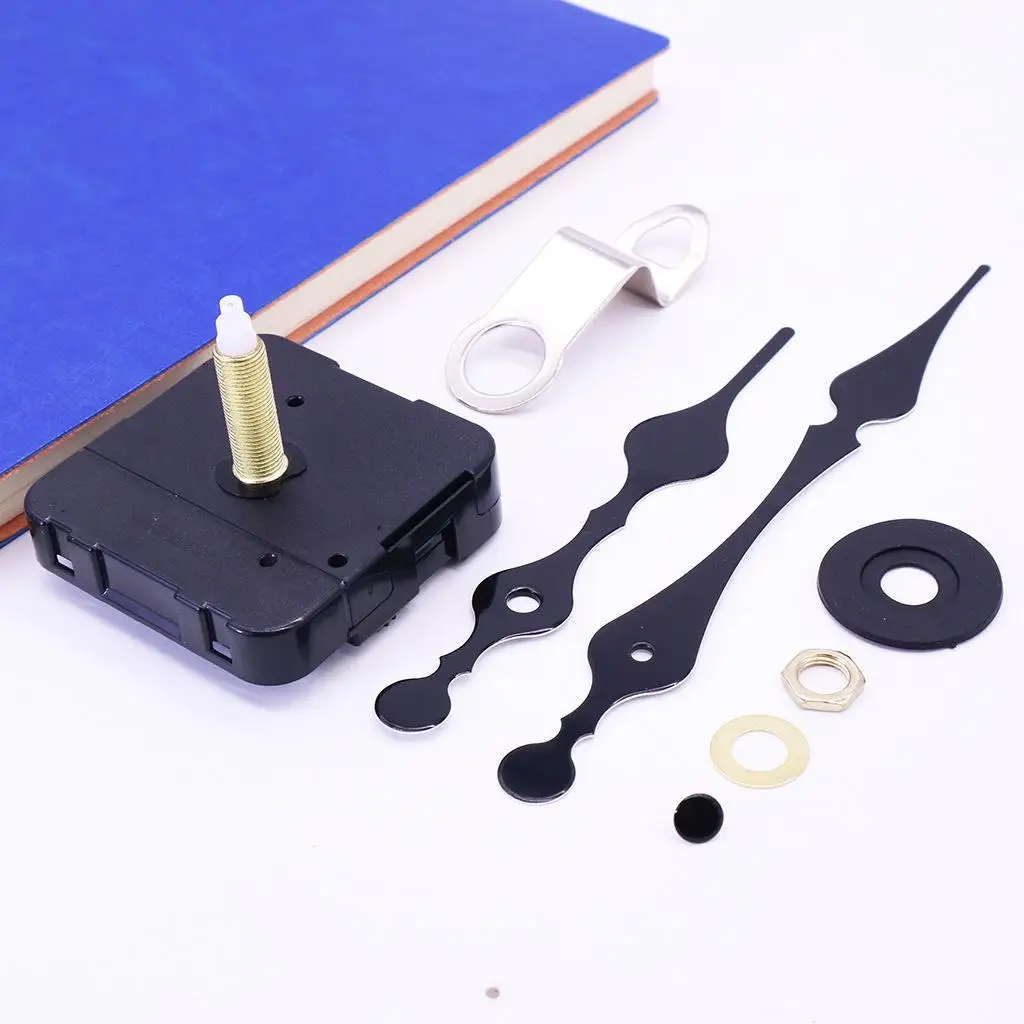 1 Set DIY Wall Clock Movement Accessories Clockwork Repair Parts Kits Mechanism Black Long Spindle Replacement