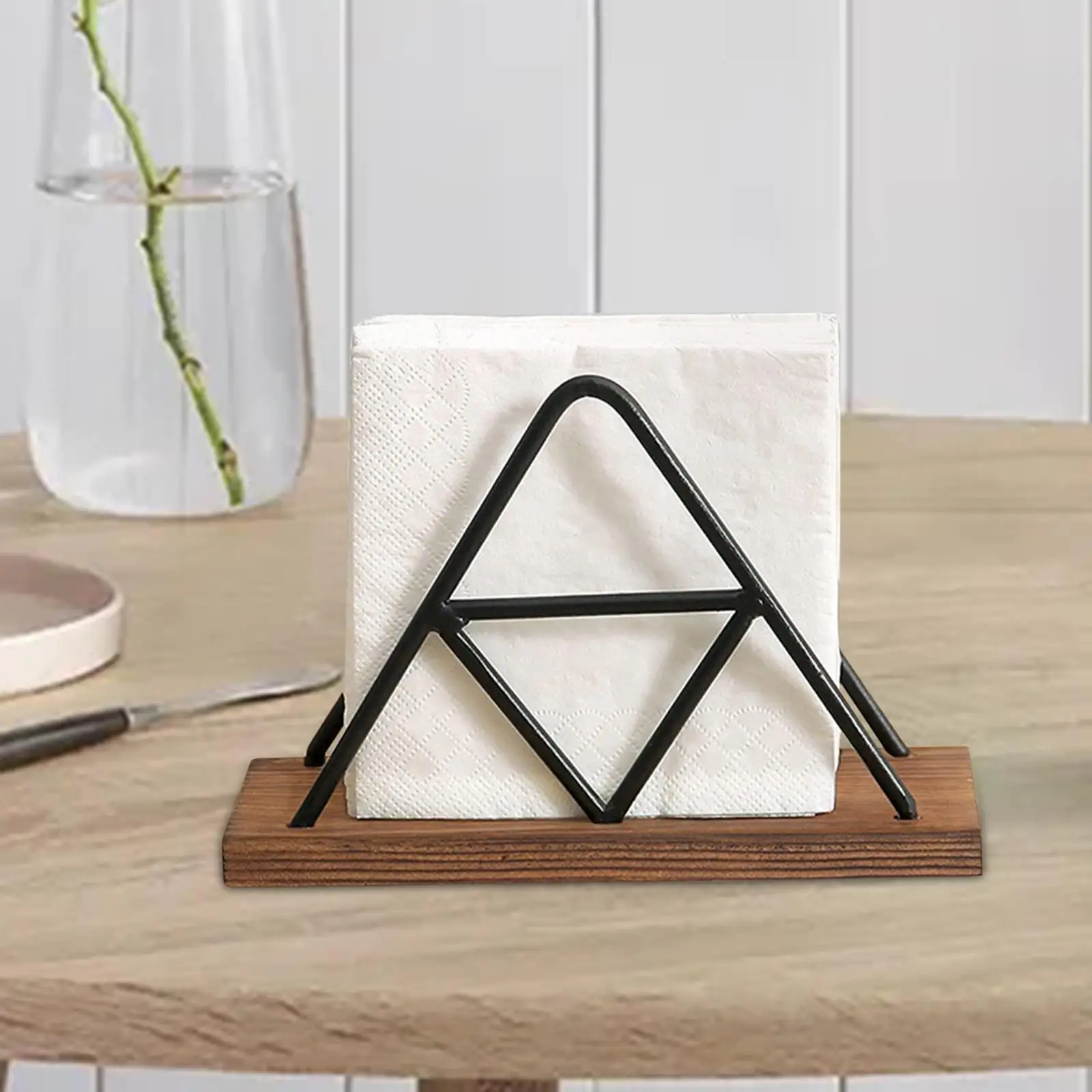 Metal Paper Napkin Holder Storage Organizer Dinning Accessories Tabletop Paper Napkin Holder Stand for Home Dining Table Picnic